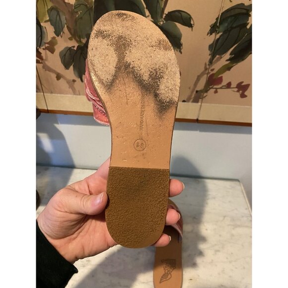 Ancient Greek Sandals Shoes Womens Size 38 Bow Slide Handmade Greece Flats - Picture 6 of 7